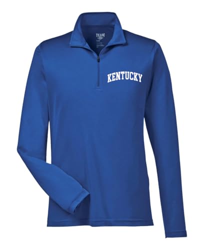 Kentucky State Sports Fan Wear Performance Mens Quarter Zip Pullover Sweatshirt Royal X-Large
