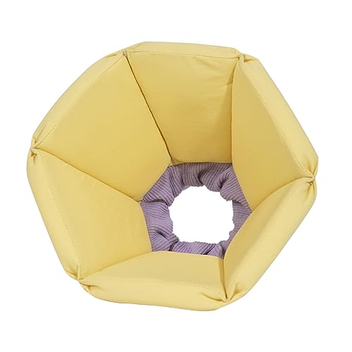 Image of Cat Cones to Stop Licking, Lightweight Adjustable Dog Cone Alternative After Surgery, Soft Cone for Cats Small Medium Dogs Puppy Rabbits Elizabethan Collar, Yellow, M
