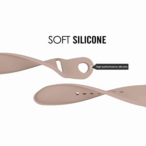 VATI Sport Band Compatible for Apple Watch Band 42mm 44mm, Soft Silicone Sport Strap Replacement Bands Compatible with 2019 Apple Watch Series 5, iWatch 4/3/2/1, 42MM 44MM S/M (Walnut)