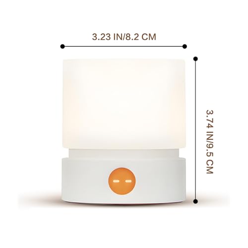 Image of Cylindrical Lamp Cute Night Light USB Charging Nordic Rotating Digital Display, Timer, Rechargeable, Dimmable, Sleep Companion Night Light(White)
