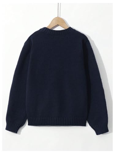 Verdusa Girl's American Flag Print Pullover Sweaters Round Neck Long Sleeve Knit Top2