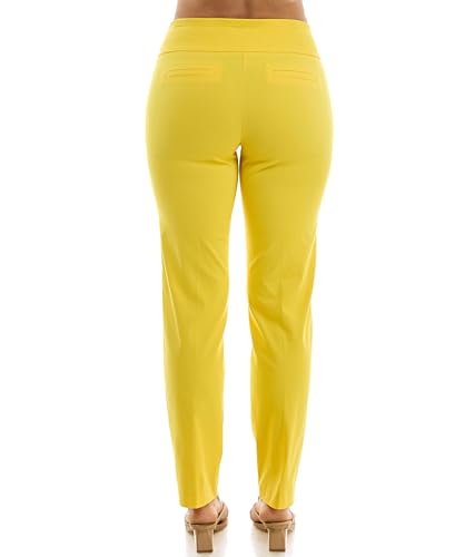 Zac & Rachel Women's Millennium Fabric Pull-On Slim Leg Pant, Habanero Gold, 103