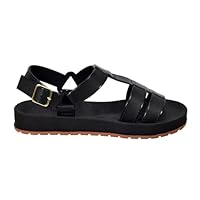 Sandália Feminina Casual com Fivela e Solado Antiderrapante Super Conforto (Preto, BR, Adulto, Numérico, 34)