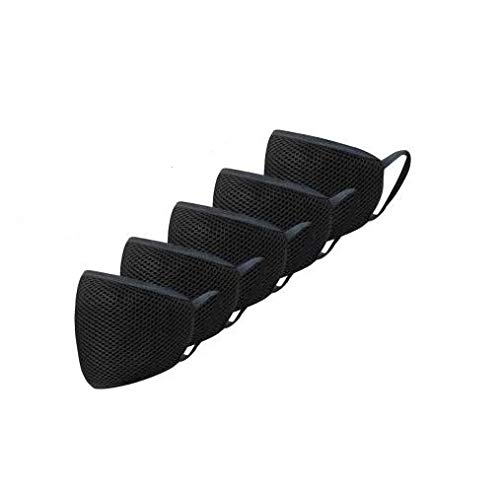 Anti-Pollution Breathable Respiratory Cotton Mouth Nose Cover Face Mask (Washable & Reusable) (Black, Free Size, Pack of 5)-image-5