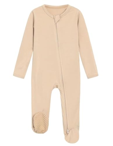 Image of BambooBud Baby Footie Romper Pajamas Unisex Newborn Infant Footed Pjs Zipper Rompers Viscose from Bamboo Sleepwear