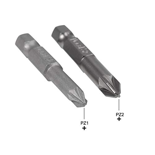 Uxcell 1/4-Inch Hex Shank Magnetic #1#2 Pozi Screwdriver Bit 50Mm Length S2 Screwdriver Bits 2Pcs #TOP1