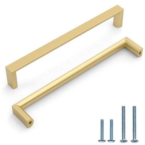 Image of 10 Pack 7.5 Inch(192mm) Kitchen Cabinet Handles Gold Cabinet Pulls Kitchen Cabinet Hardware Drawer Pulls for Cupboard Wardrobe