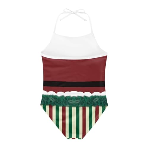 Christmas Kids One-Piece Halter Swimsuits Beach Swimwear Bathing Suit for 3-10 Years Girls2