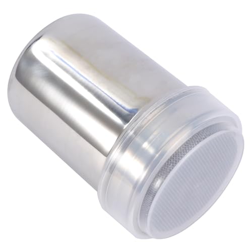 COLLBATH Bottle Sifter Mesh Shaker Steel Condiment Pot Containers with Lids Coffee Shaker Cooking Dredges Cinnamon Sugar Steel Container with Lid Sugar Shakers Cocoa Dredges Powder Silver