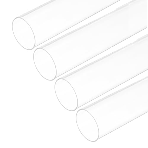 QUARKZMAN 4 Stück PVC Transparent Rohr, Innendurchmesser 47mm Durchmesser 50mm LÄNGE 250mm Acryl Kunststoffrohr für Lampenbau, Stehlampen, Möbel