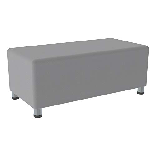 Image of Sprogs 12 inch H Structured Rectangle Stool -Flexible Modular Collaborative Soft Seating for Office, Home, Lounge and School Classrooms with Durable Frame & Set of 2 inch Legs Add-on - Teal