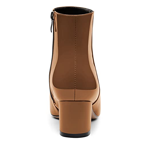 DearOnly Women Chunky Block Low Kitten Heel Pointed Toe Ankle Boots Short Bootie Zipper Slip-on Classic Office Shoes 2.0 Inches Heels4