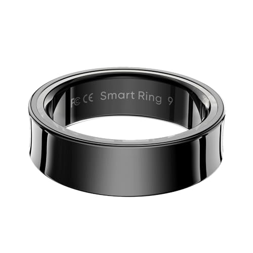 Smart Ring for Men & Women - Fitness, Heart Rate, Blood Oxygen, Stress & Menstrual Tracker - Waterproof, iOS & Android Compatible - Size 8
