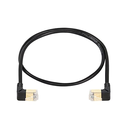 SinLoon RJ45 Cat8 Ethernet Cable,90 Degree Male to Male High Speed Cat8 Network Cable,40Gbps 2000Mhz SFTP Patch Cord For Router Modem Server (down to down)