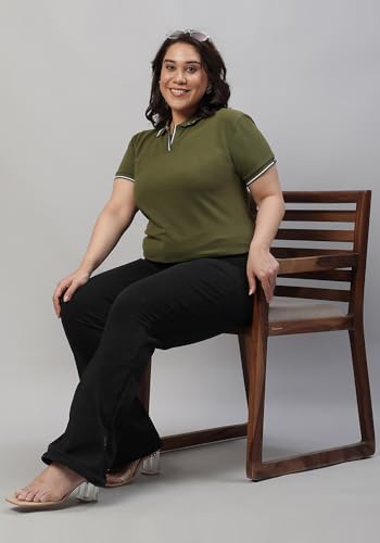 Image of Wear Your Opinion Women's Plus Size Tipped Collar Neck Polo Tshirt