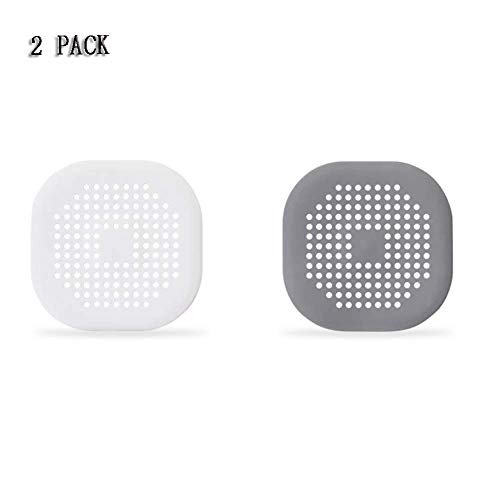 Bresuve 2 Pack Ducha Desagüe Pelo Colector, Silicona Tubo Desagüe Pelo Colector Tapón Filtrar con Ventosa para Baño Cocina Caucho Bañera Colador Cubrir Pelo Colector (Gris + Blanco)