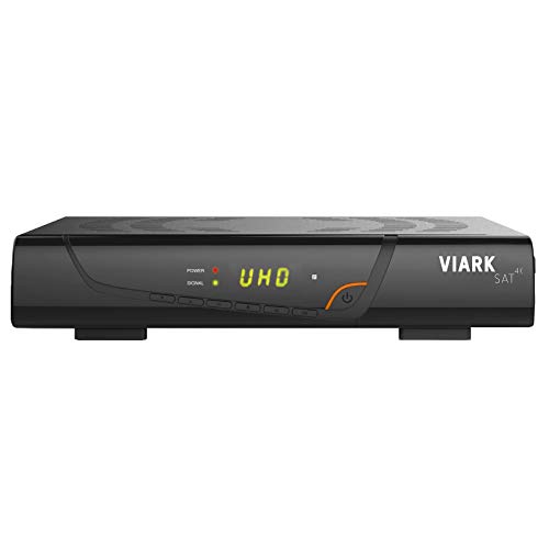 VIARK Sat 4K 2160p H.265 digitale multistream satellietontvanger incl. WLAN stick (IP TV, apps, DVB-S2X, HDMI, LAN, USB 2.0, Ultra HD) zwart