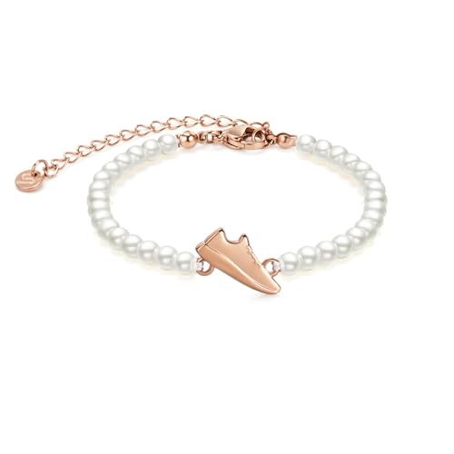 Collar Tenis Club | Joyería Tenis Plata | Collar Tenis | Raqueta | Colgante de Tenis | Pulsera | Pendientes Regalos Mujer Hombre | Pulsera Perla Rosa Runner Cadena, Grand, Acero inoxidable, No es una