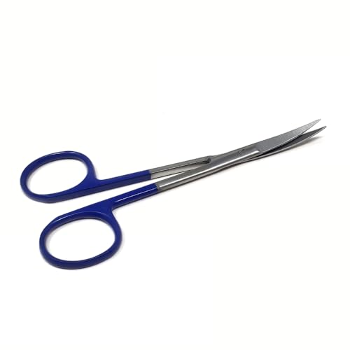 Multipurpose Micro IRIS Dissecting Scissors Stainless Steel Surgical Shears for Fine Precision Cuts Lab Tissue Dissection Suture Removal Practice Sharp Curved Pointed Blades - 4.5