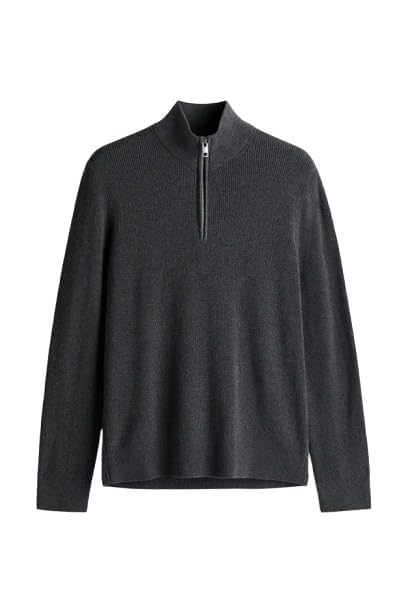 Image of Solid Half Zipper Long Sleeve Winter Wear Pull On Sweatshirt for Mens