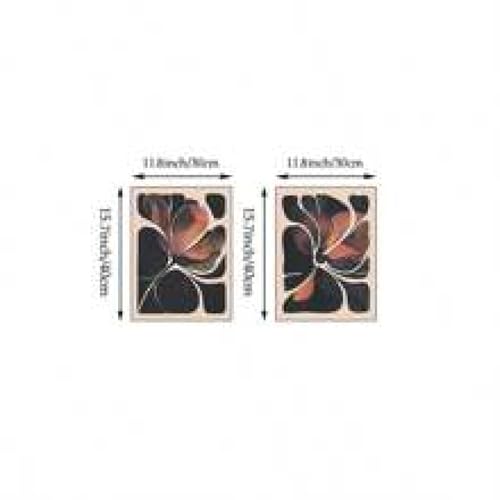 Art botanique impression florale sur toile 50x70cm avec cadre interne lot de 2