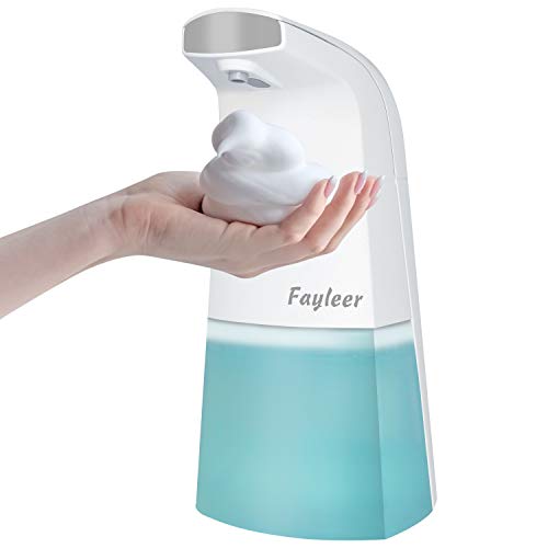 Fayleer Distributeur de Savon Mousse Automatique, Distributeur Savon Automatique Distributeur de Savon 310ml avec Capteur Infrarouge étanche IPX4,pour Cuisine ou Salle de Bain,Blanc