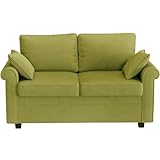 koorlian Sleeper Sofa Bed, Corduroy Fabric Pull Out Mattress Couch, 2 in 1 Sleeper Sofa Couch with Memory Foam
