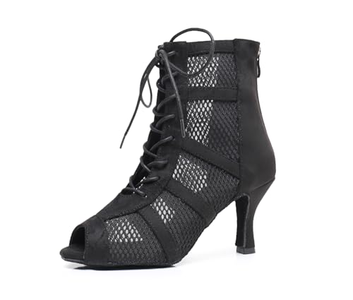 Chaussures danse latine anti-douleur bottines lacets en maille 38
