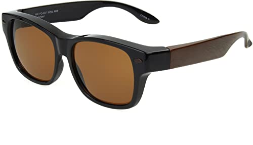 Solar Shield Hollywood Lakewood Iconic Sunglasses Fits over prescribed eyeglasses. Unisex Brown Tortoise 54mm