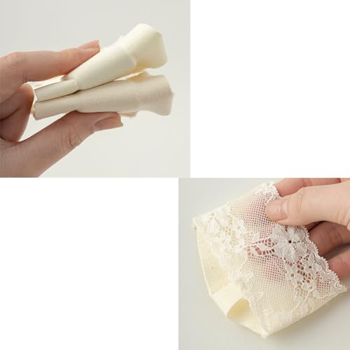 Image of DUNKOING 4 Pairs Lace Open Toe half Socks Womens Cushion Padded Toe Topper Socks for Heel Mule Sandals Clog 5-9 (lace, 4beige)