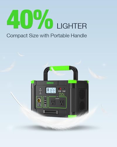 Image of 500W Portable Power Station, Solar Generator 519.48Wh Lithium Battery Power | Generator Outdoor Solar Generator with 2 * 120V AC Outlets, Mobile Battery Backup Pack for RV Trip Camping, Adventure, Home