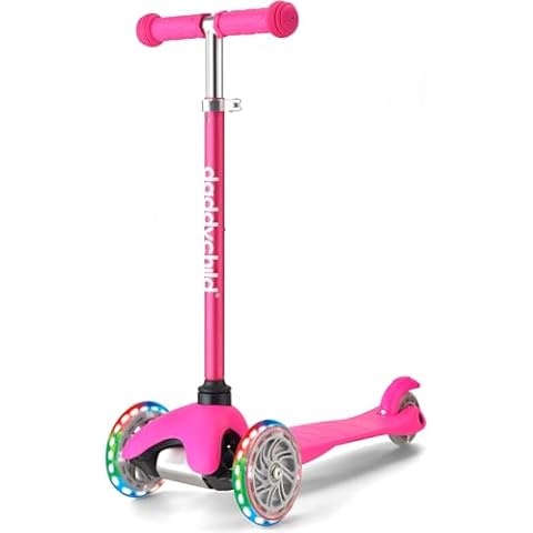 3 Wheel Scooters for Kids, Kick Scooter for Toddlers 3-6 Years Old, Boys and Girls Scooter with Light Up Wheels, Mini Scooter for Children (Pink) Cover