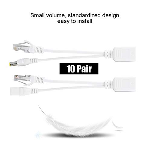 Adaptador inyector y divisor Power over Ethernet (PoE) para cámaras IP Sonew, cable RJ45 CAT8 de 12 V, 10 pares miniatura 3