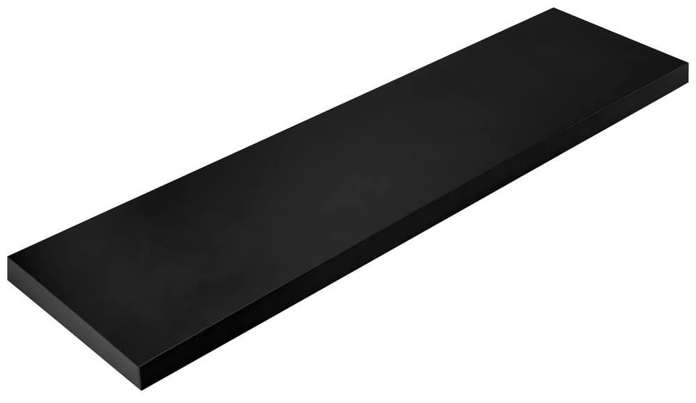 MODULARREDO | MINERVA Mensola da Muro, Scaffale Legno, Mensola da Parete, 120x25x3.8 cm, Nero - Made in Italy
