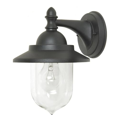 Dopa Dopastore Applique da Parete Attacco Lampadina E27 Design Cupola Lanterna Retrò in Alluminio IP44 Da Esterno (Grigio Antracite)
