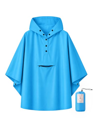 Image of SaphiRose Lightweight Kids Rain Poncho Jacket Waterproof Outwear Rain Coat