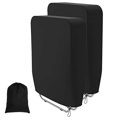 ATopoler - Coprisedia pieghevole reclinabile per esterni, in tessuto Oxford 190T, per patio, giardino, lettini prendisole, con custodia, colore: nero, 93 x 82 cm