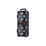 Xbnmex Party Bluetooth Speaker with Deep bass, 15W Portable Loud Sound Wireless Outdoor Speaker with LED Lights,TWS, FM, AUX, USB, Mic Input for Camping Backyard Events