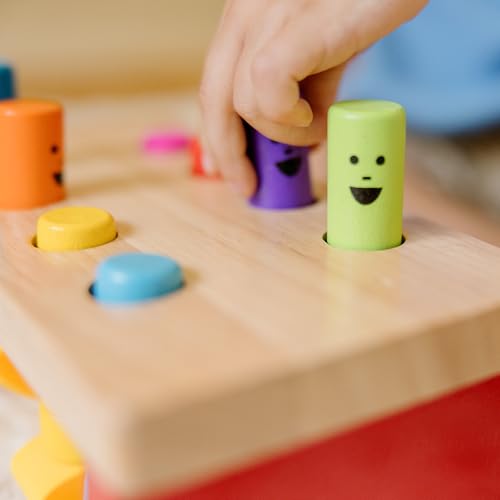 Image of MeMelissa & Doug Deluxe Pounding Bench Wooden Preschool Learning Toy with Mallet Classic Wooden Toddler Toys for Ages 2+Lissa & Doug Deluxe Pounding Bench Wooden Preschool Learning Toy with Mallet