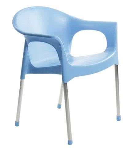 Image of Cello Metallo Cafeteria Set of 6 Chairs (Blue) | Strong and Durable | Easy to Clean | Chair for Living Room, Bed Room, Kitchen, Office Room, Outdoor | 3 Years Warranty