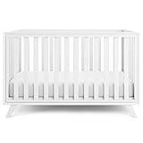 Comfy Cubs Baby Crib for 0 to 3 Years - Adjustable Mattress Height, Natural Wooden Crib for Baby, Elegant Nursery Furniture - 80 lbs Capacity Nursery Bed, Designed in The US - All White