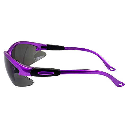 Global Vision Eyewear Cougar PRPL SM Cougar Safety Glasses Smoke Lens, Frame, Purple3