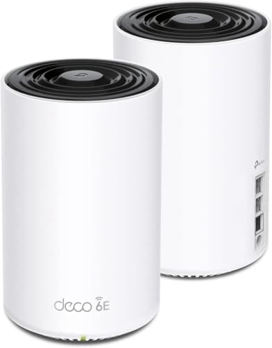 Remanufactured TP-Link Deco AXE5400 Tri-Band WiFi 6E Mesh System(Deco XE75 Pro) - 2.5G WAN/LAN Port, Covers up to 5500 Sq.Ft, Replaces WiFi Router and Extender, AI-Driven Mesh, New 6GHz Band, 2-Pack