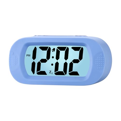 Plumeet Kids Alarm Clock Large Digital LCD Travel Alarm Clocks