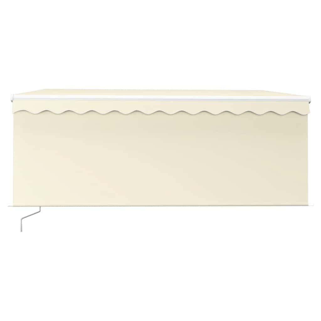 Toldo manual de 3 x 2,5 m, color crema blanco para balcón, terraza, protección solar de aluminio y tejido de poliéster, altura ajustable y diseño robusto para jardín exterior