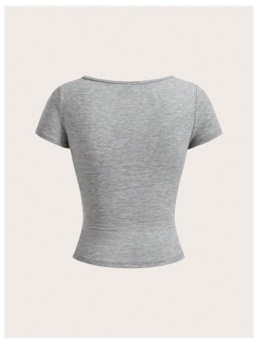 Girl's Bowknot Scoop Neck T Shirt Short Sleeve Slim Fit Summer Tee Tops2