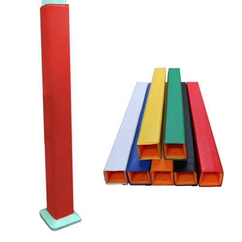 Outdoor Playground Pole Protector Padding ? Square Pole Wrap Around for Player Protection/Gym/Garage, Square Basketball Pole Protector(Red,9x9in)