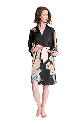 Luxury Kimono Robe for Women | Short Floral Robe | Original Design | Removable Waist Tie Closure | Soft Lightweight Fabric3
