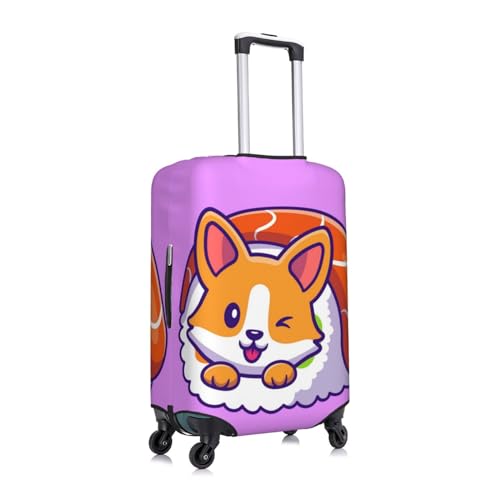 Corgi In Sushi Roll Luggage Cover TSA Approved Stylish Dust and Scratch Resistant Luggage Case Protector Washable Elasticated Luggage Covers for Kids and Adults2