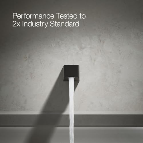 Kohler 20004-BL Hon bec de baignoire anti-calcaire noir mat mural robuste